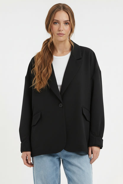 VESTE BLAZER BI-MATIÈRE