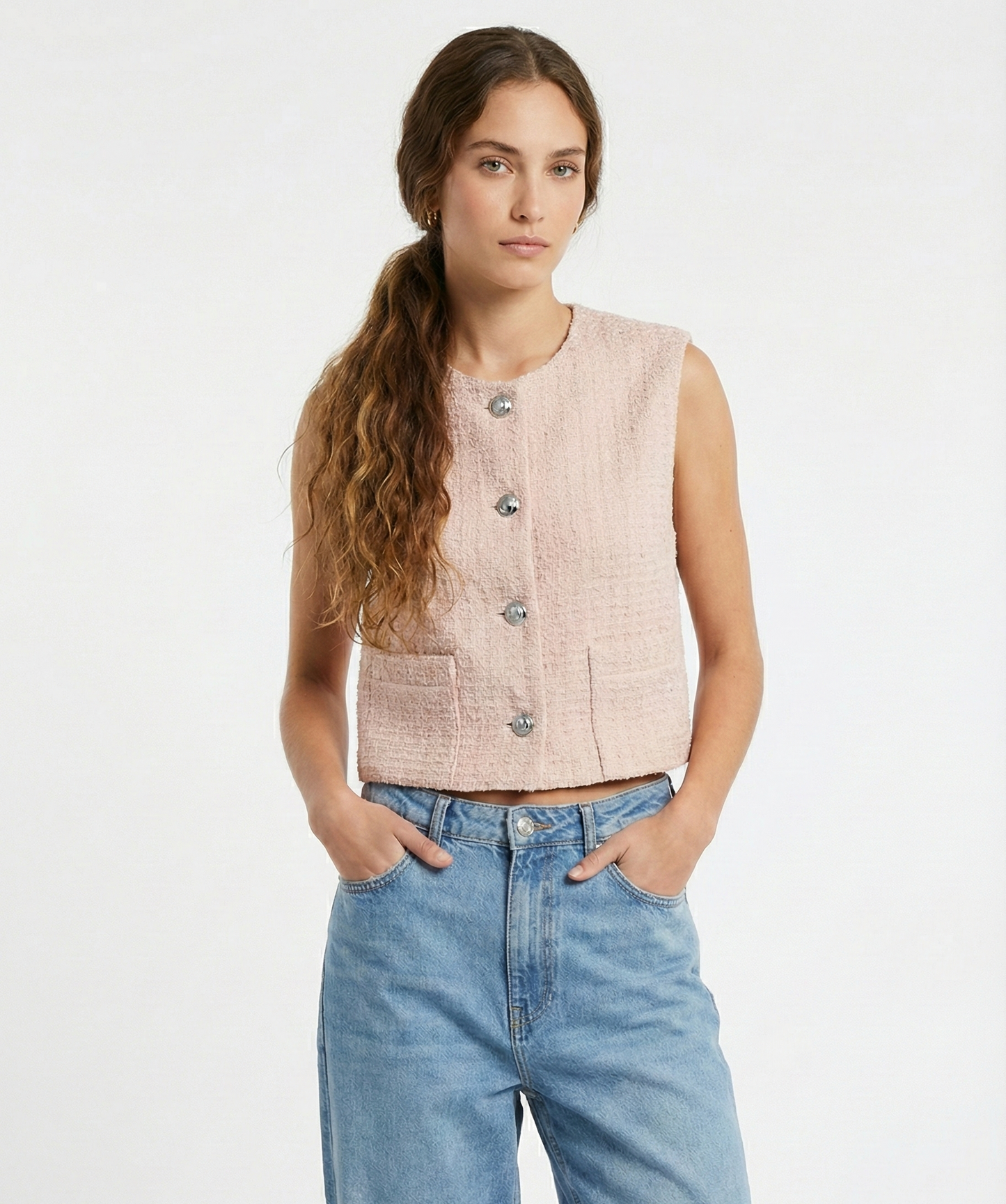 VESTE EN TWEED SANS MANCHES