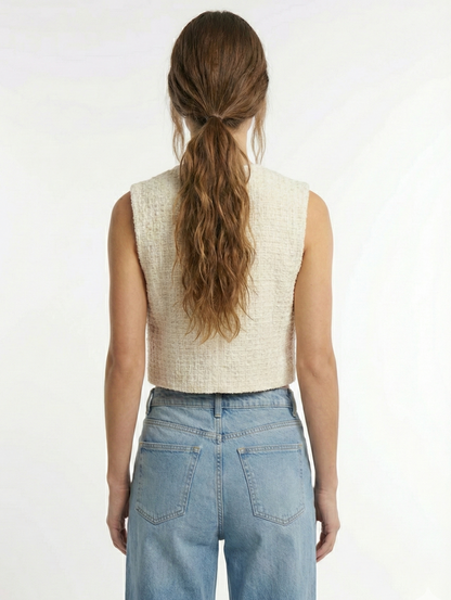 VESTE EN TWEED SANS MANCHES