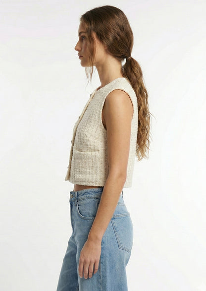 VESTE EN TWEED SANS MANCHES