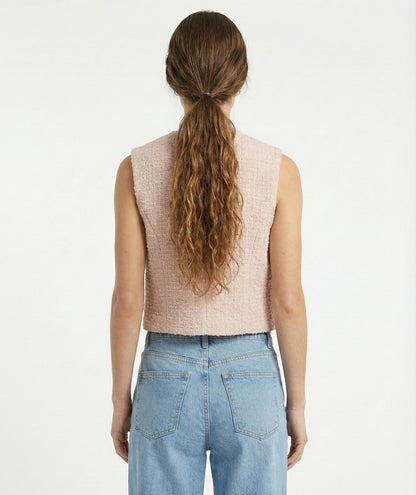 VESTE EN TWEED SANS MANCHES