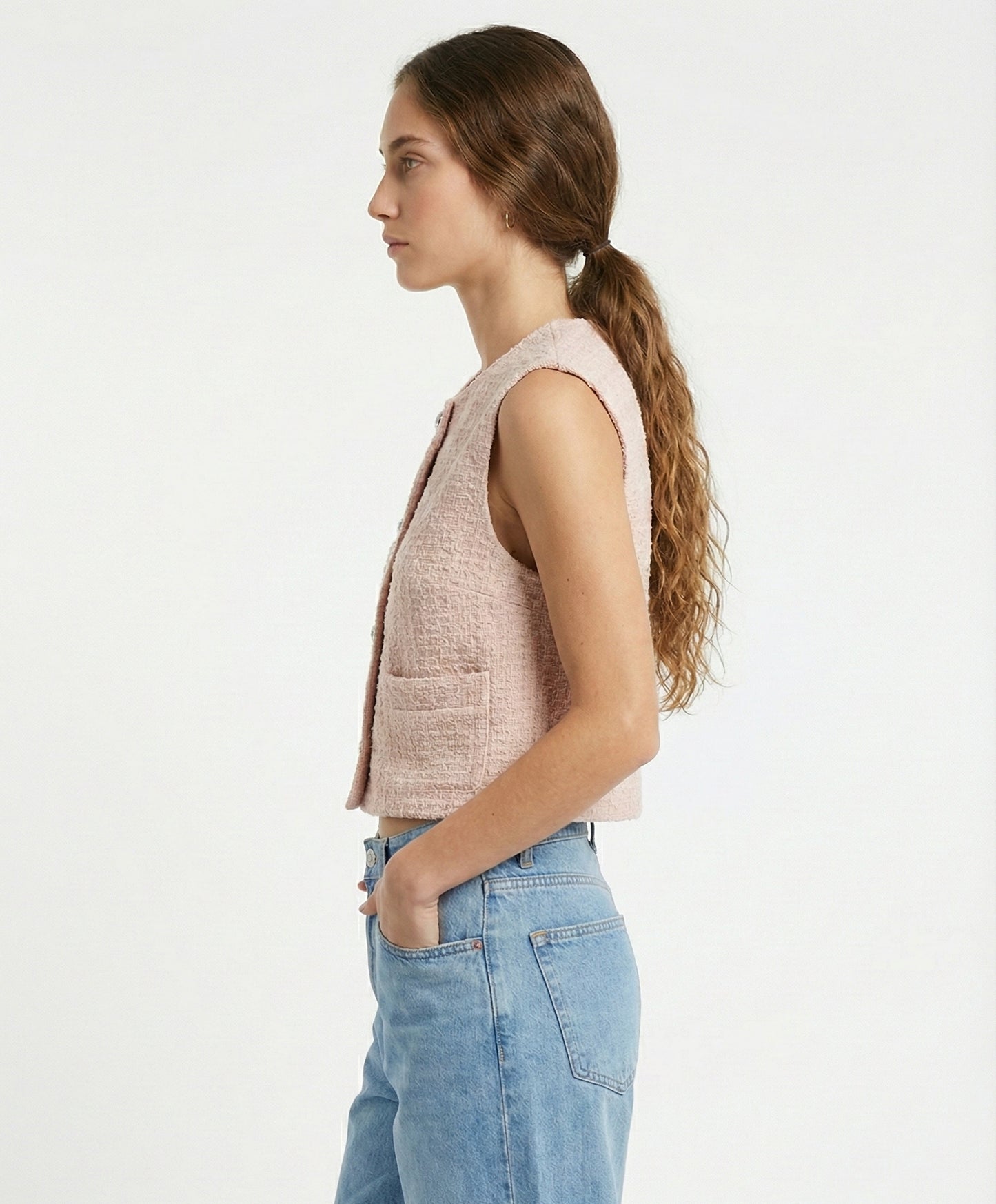 VESTE EN TWEED SANS MANCHES