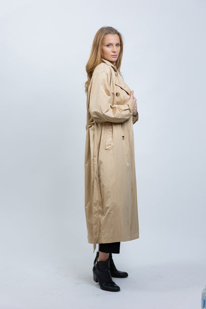TRENCH LONG IMPERMÉABLE À CEINTURE
