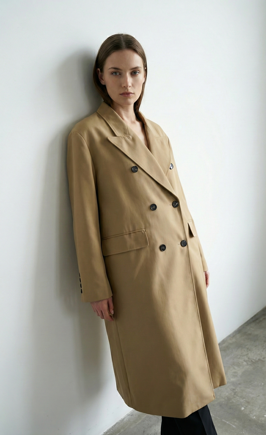 OVERSIZED COAT WITH DOUBLE-BREASTED CLOSURE