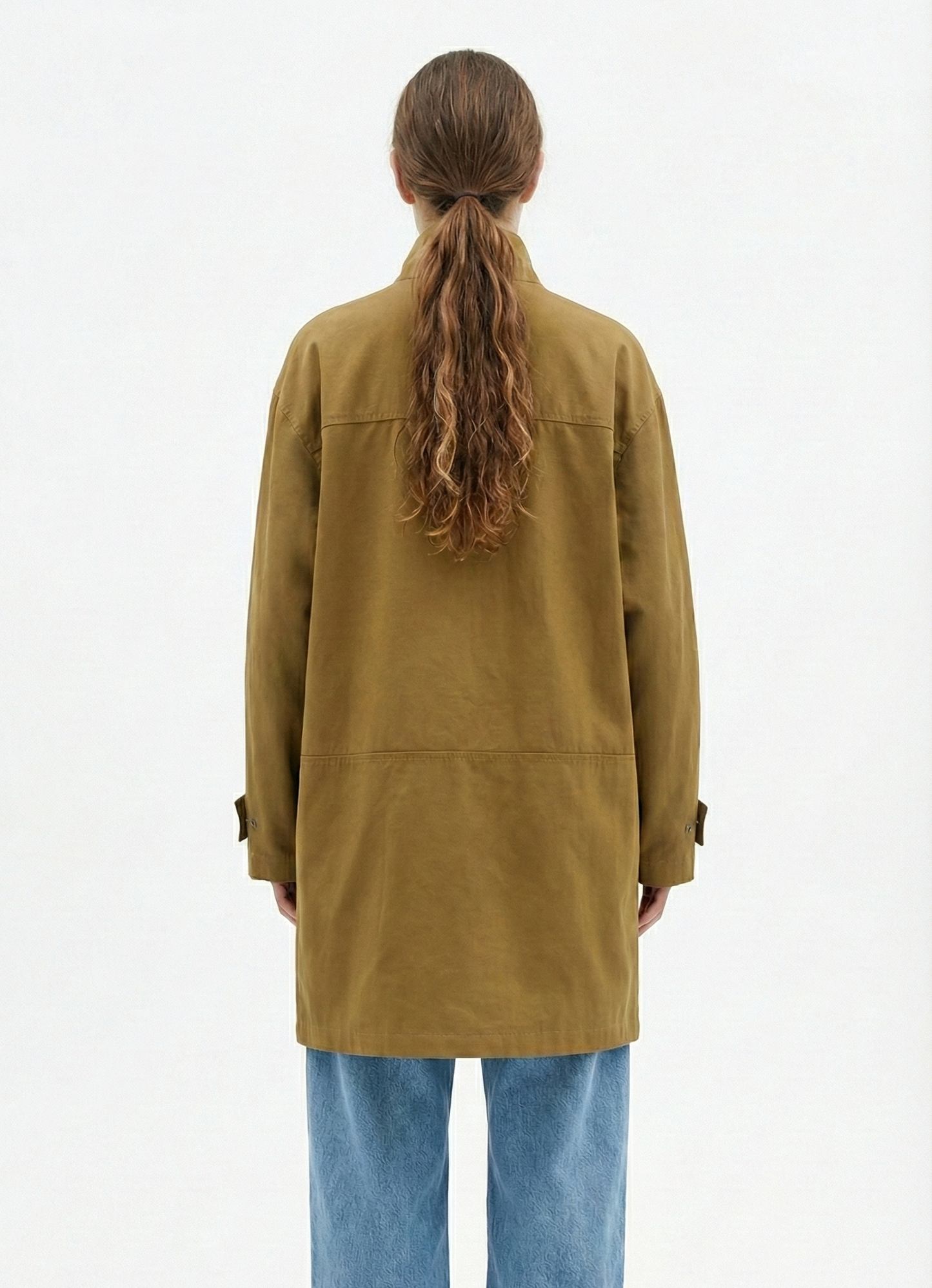 Mid-length parka in cotton blend