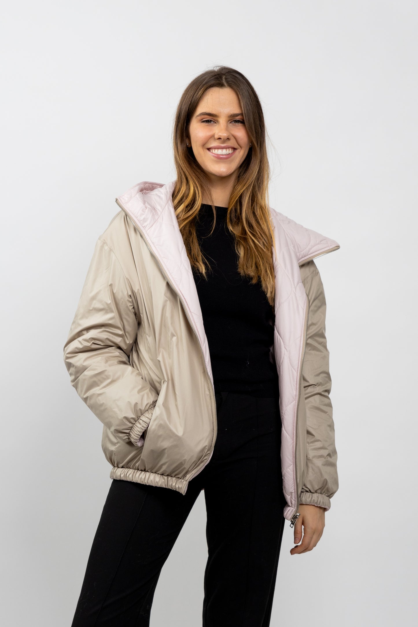BLOUSON IMPERMÉABLE RÉVERSIBLE À CAPUCHE