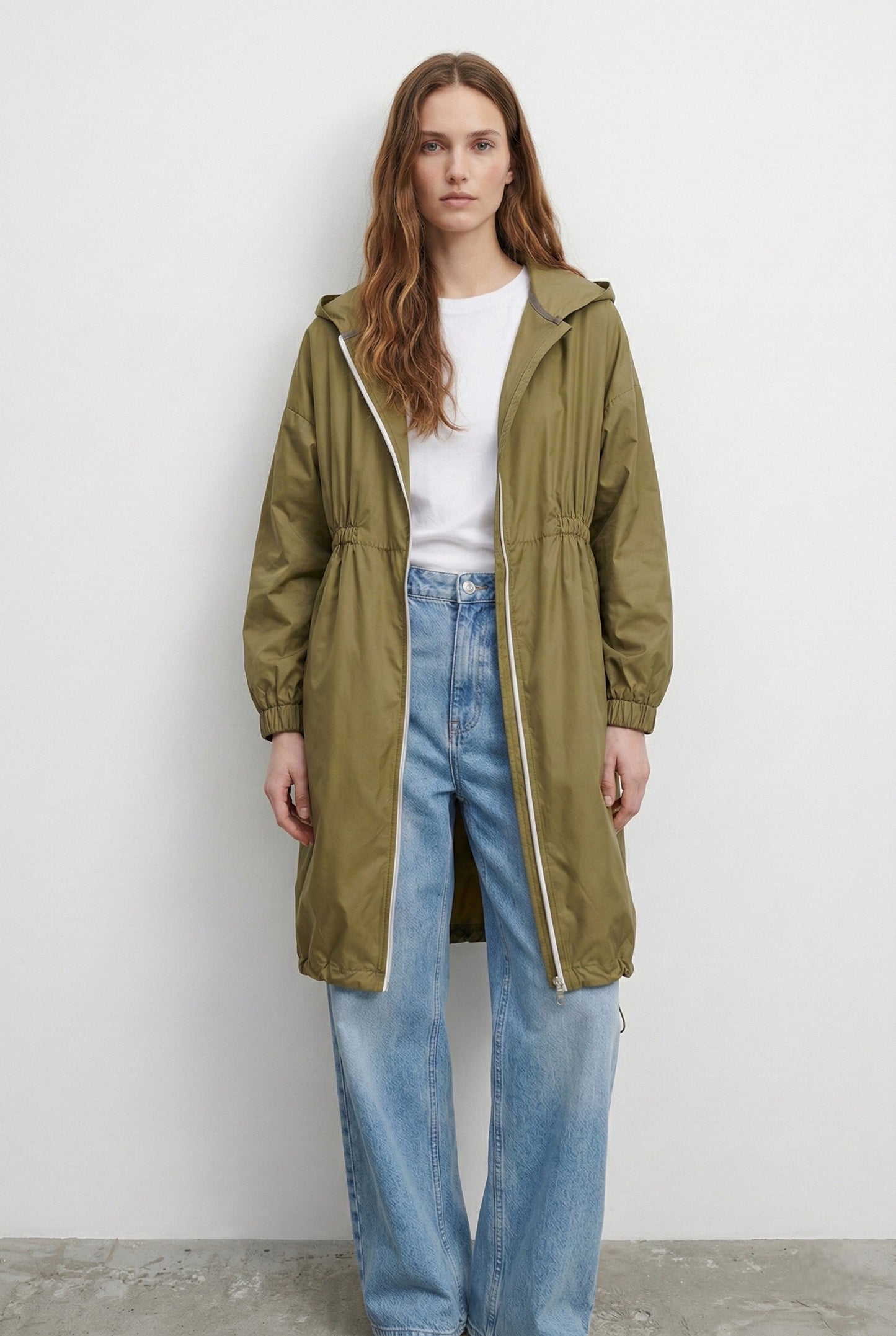 SATIN PARKA WITH HOOD