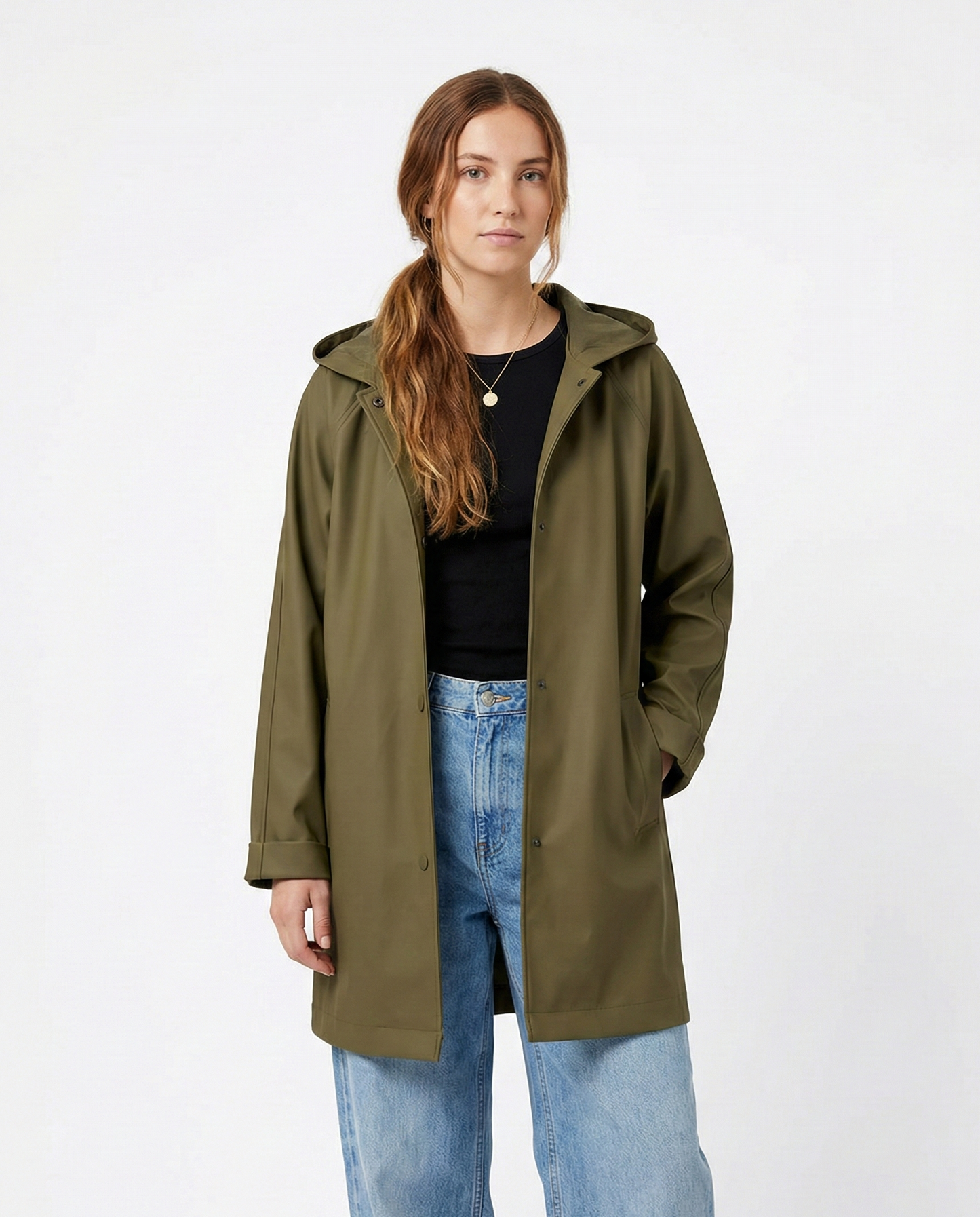MID-LENGTH WATERPROOF PARKA WITH HOOD