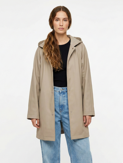 MID-LENGTH WATERPROOF PARKA WITH HOOD