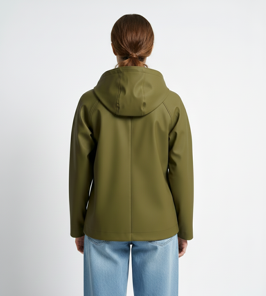 PARKA COURTE IMPERMÉABLE À CAPUCHE