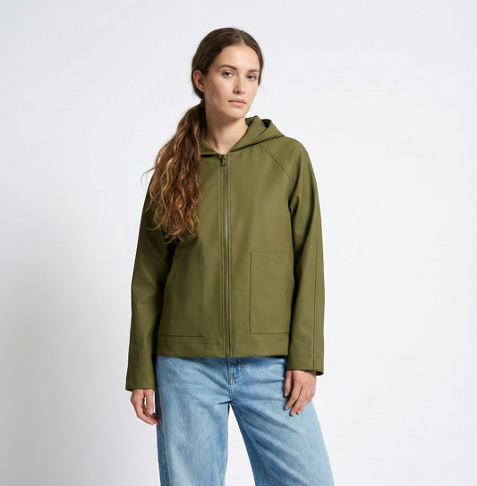 PARKA COURTE IMPERMÉABLE À CAPUCHE