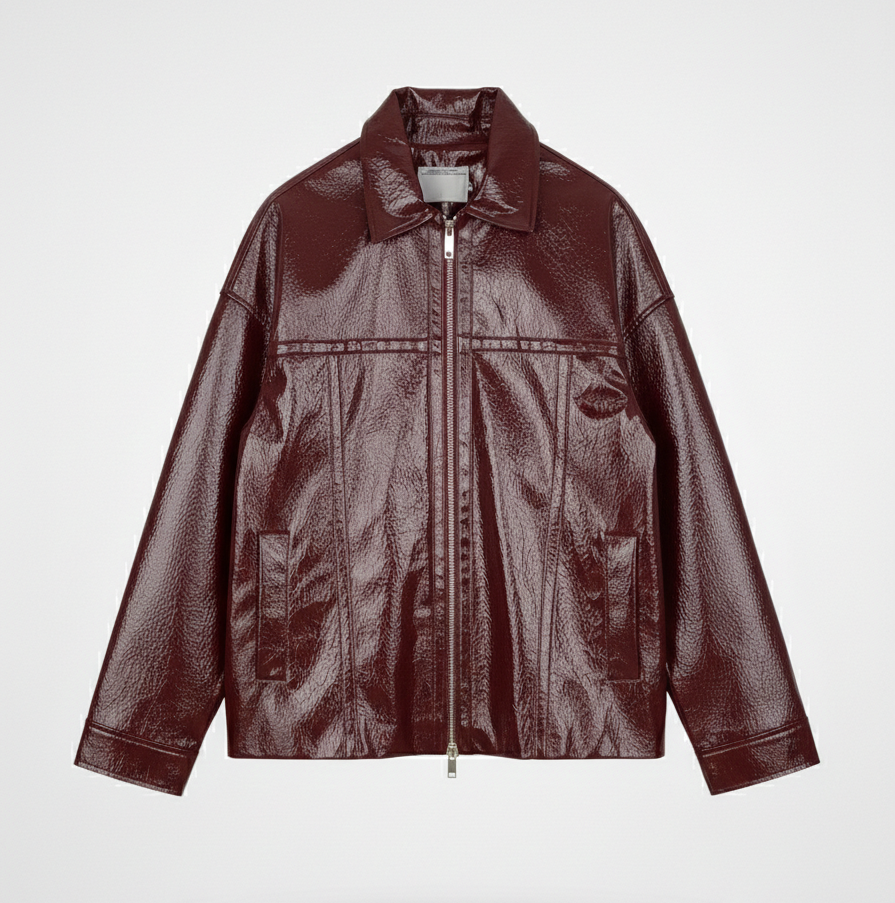 SHINY FAUX LEATHER JACKET