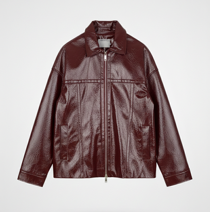 SHINY FAUX LEATHER JACKET