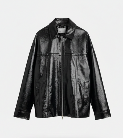 SHINY FAUX LEATHER JACKET