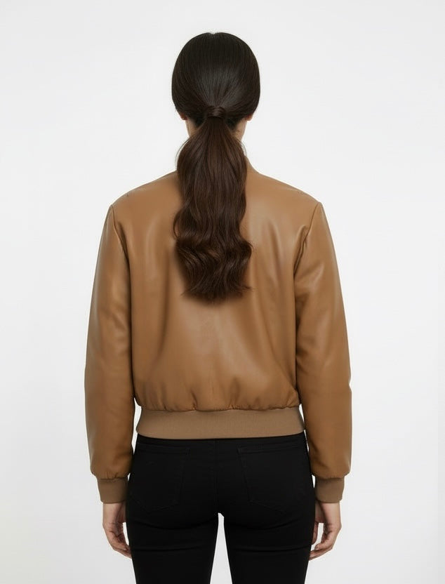 BLOUSON BOMBER EN SIMILICUIR