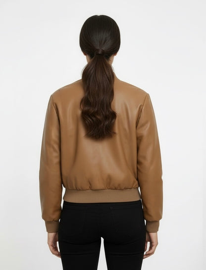 BLOUSON BOMBER EN SIMILICUIR