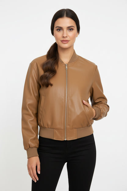 BLOUSON BOMBER EN SIMILICUIR