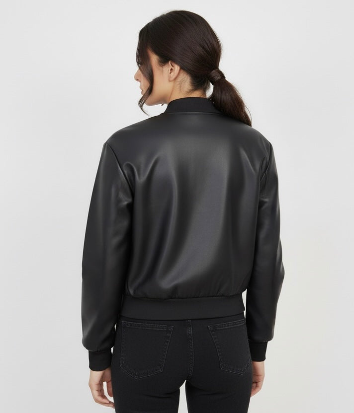 BLOUSON BOMBER EN SIMILICUIR