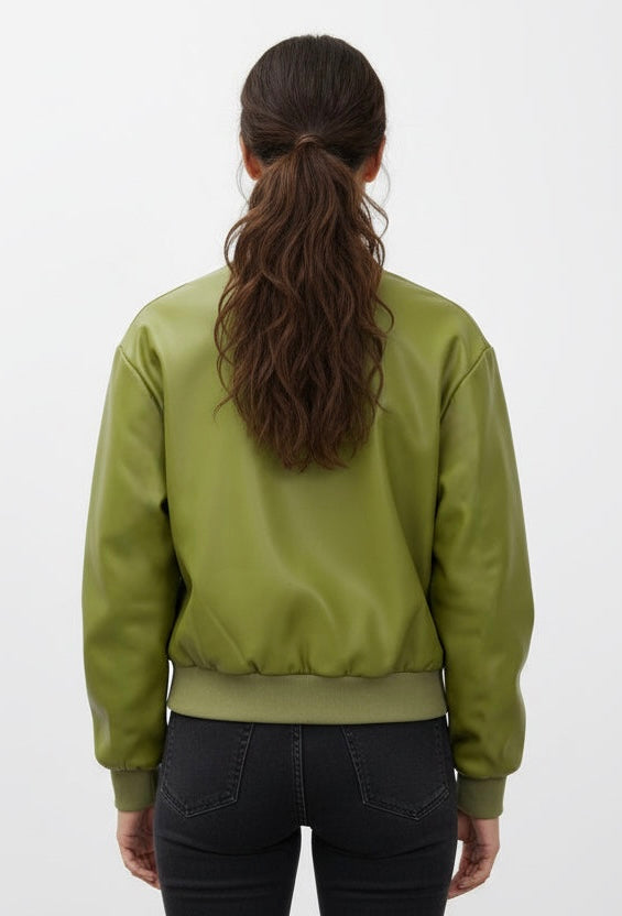 BLOUSON BOMBER EN SIMILICUIR