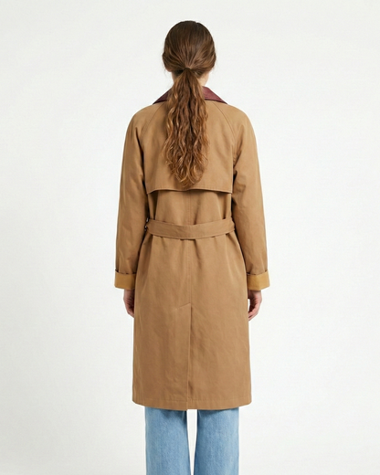 TRENCH COAT WITH CONTRAST COLLAR