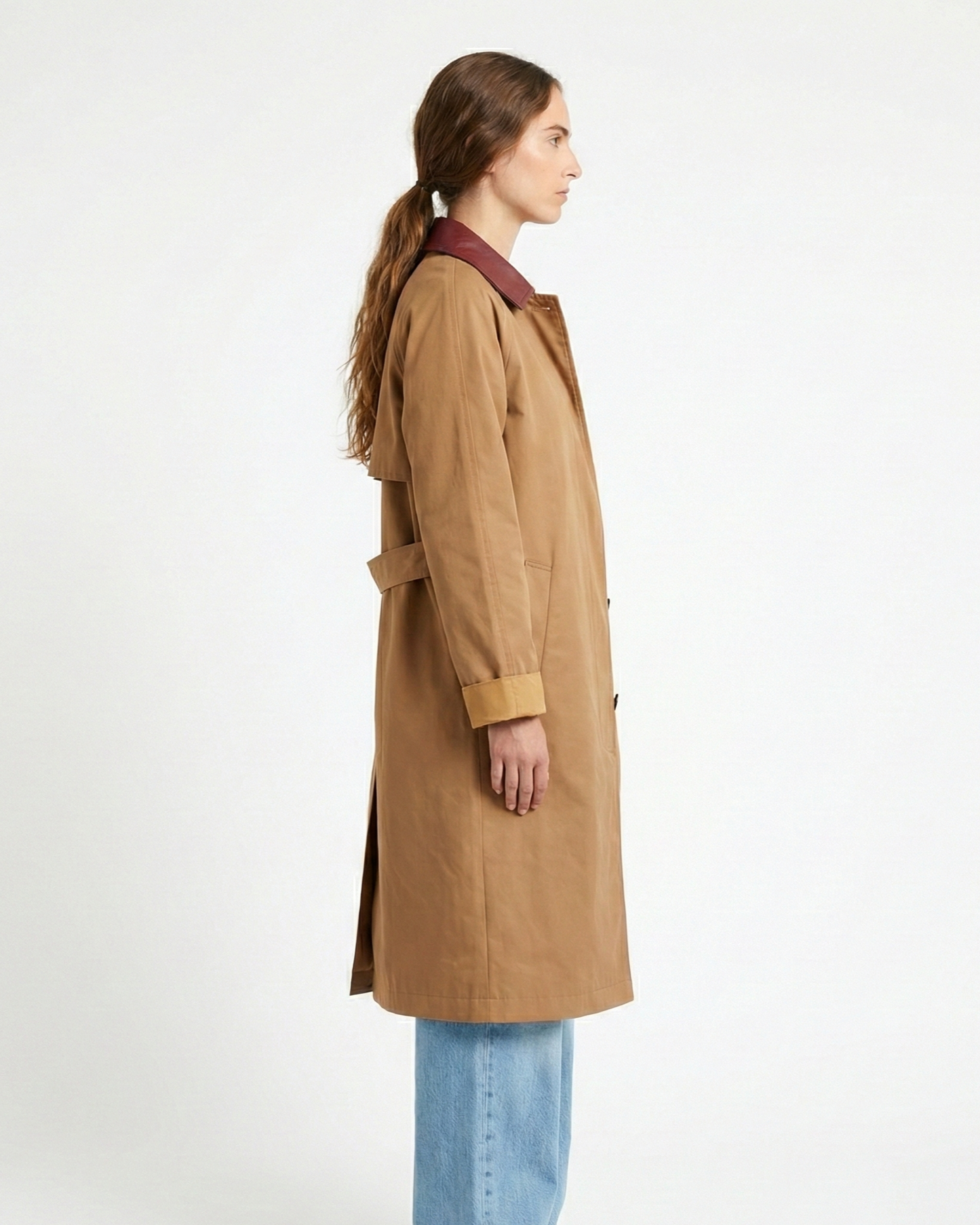 TRENCH COAT WITH CONTRAST COLLAR