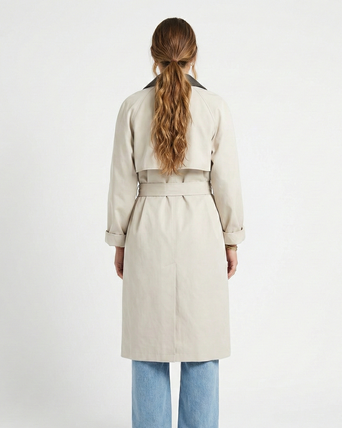 TRENCH COAT WITH CONTRAST COLLAR
