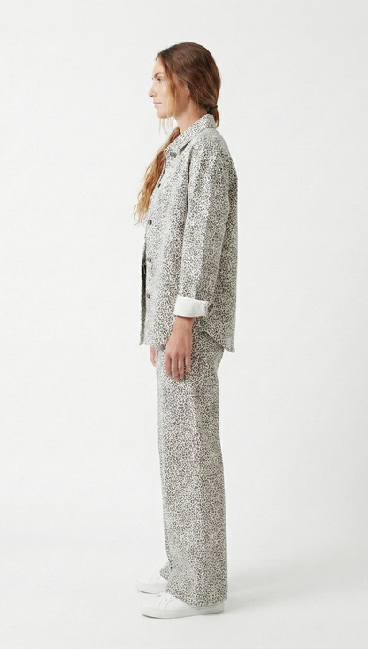 JEANS LARGE EN IMPRIMÉ LÉOPARD