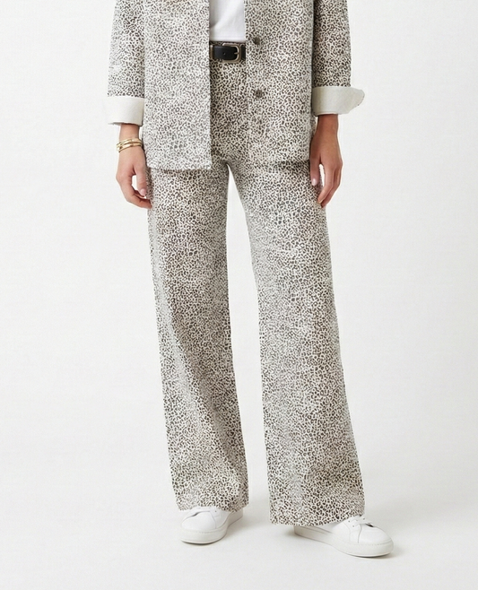 JEANS LARGE EN IMPRIMÉ LÉOPARD