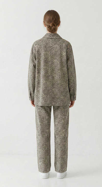 VESTE EN JEANS À IMPRIMÉ LÉOPARD