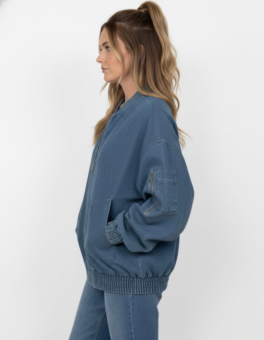 BLOUSON BOMBER EN JEAN