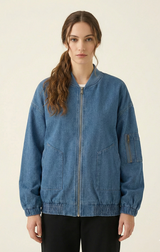BLOUSON BOMBER EN JEAN