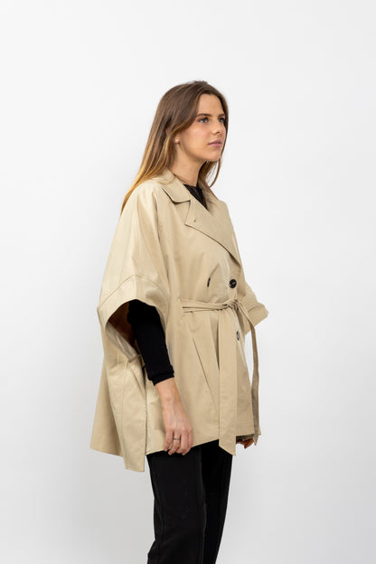 CAPE STYLE TRENCH À CEINTURE