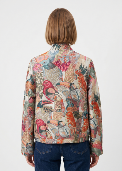 BLOUSON À MOTIF JACQUARD MÉTALLISÉ