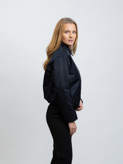 BOMBER JACKET WITH CONTRASTING LINING