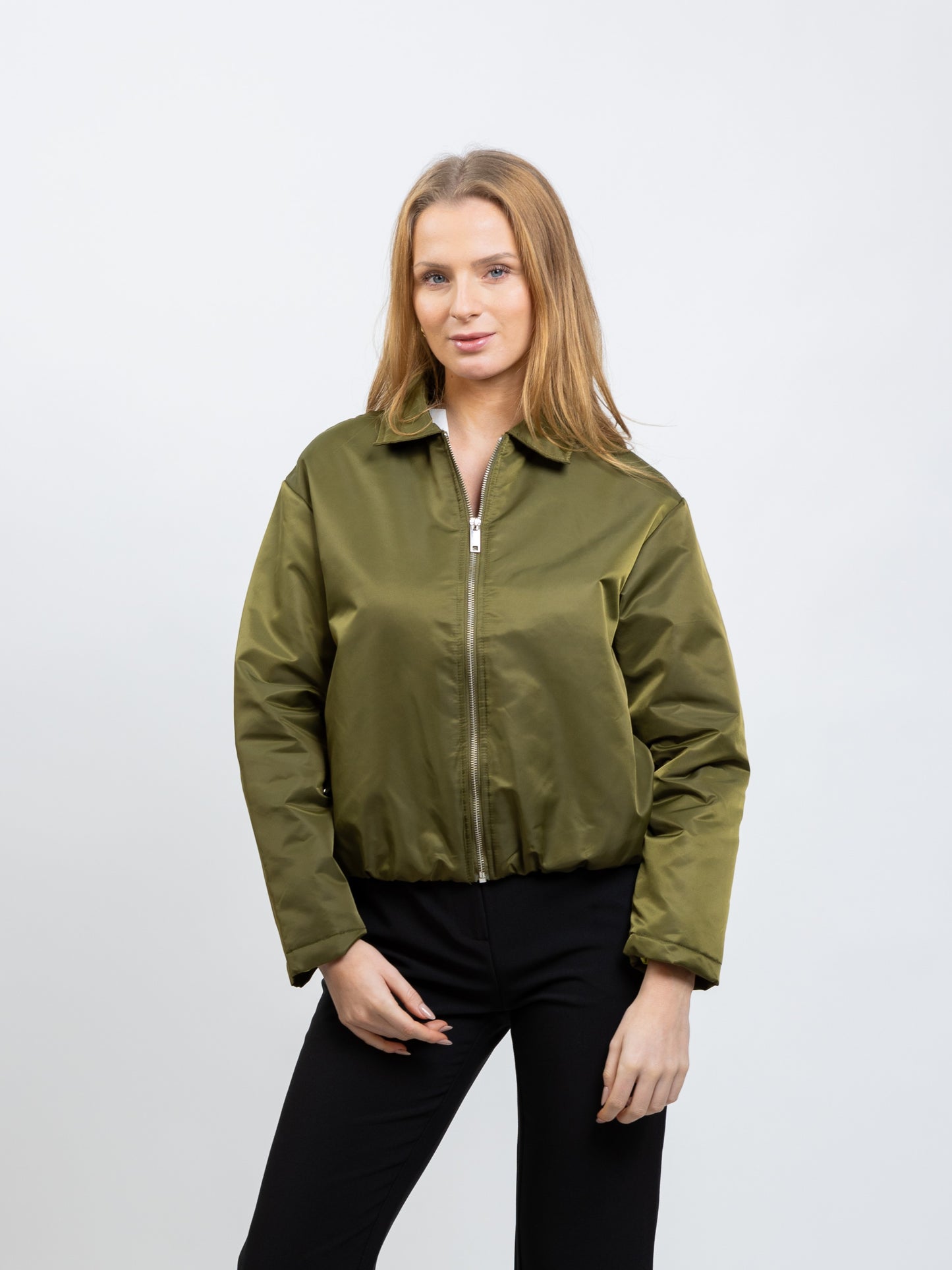 BOMBER JACKET WITH CONTRASTING LINING