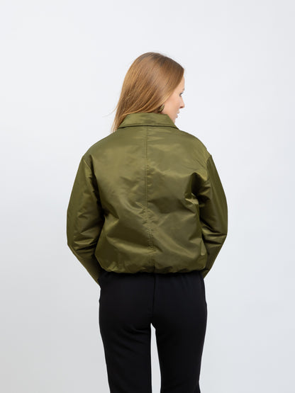 BOMBER JACKET WITH CONTRASTING LINING