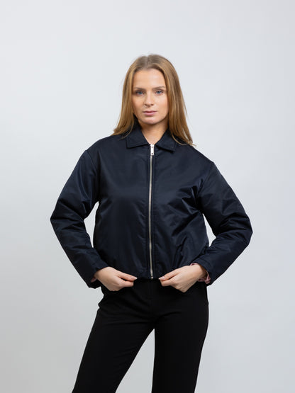 BOMBER JACKET WITH CONTRASTING LINING