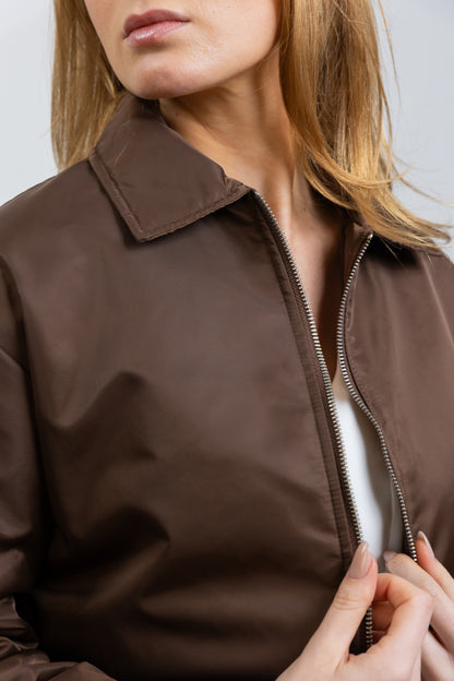 BOMBER JACKET WITH CONTRASTING LINING