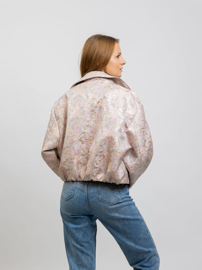 PATTERNED JACKET IN METALLIC FABRIC