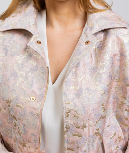PATTERNED JACKET IN METALLIC FABRIC