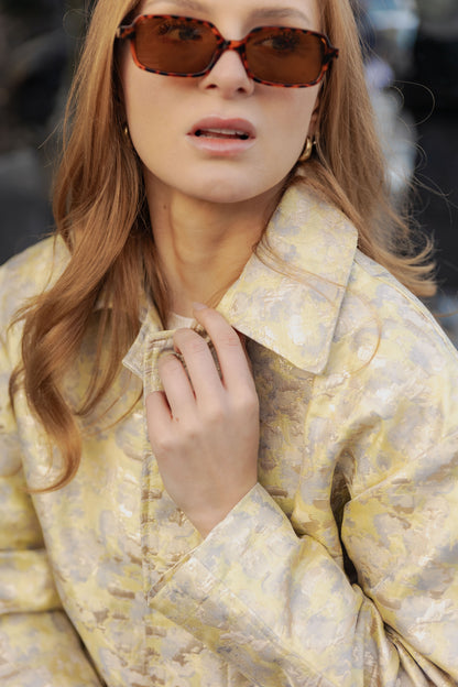 PATTERNED JACKET IN METALLIC FABRIC
