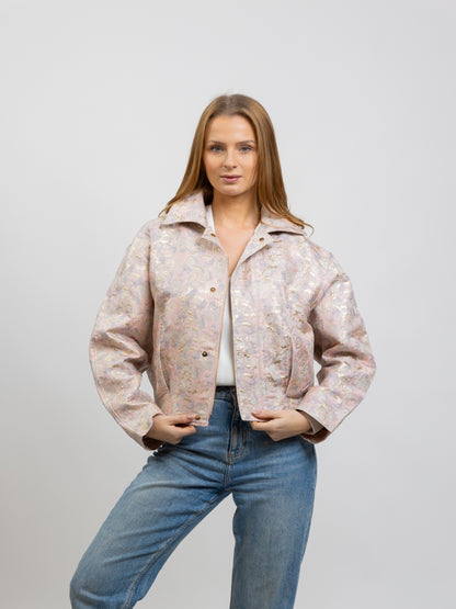 PATTERNED JACKET IN METALLIC FABRIC
