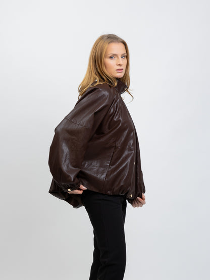 BLOUSON CAPE EN SIMILICUIR