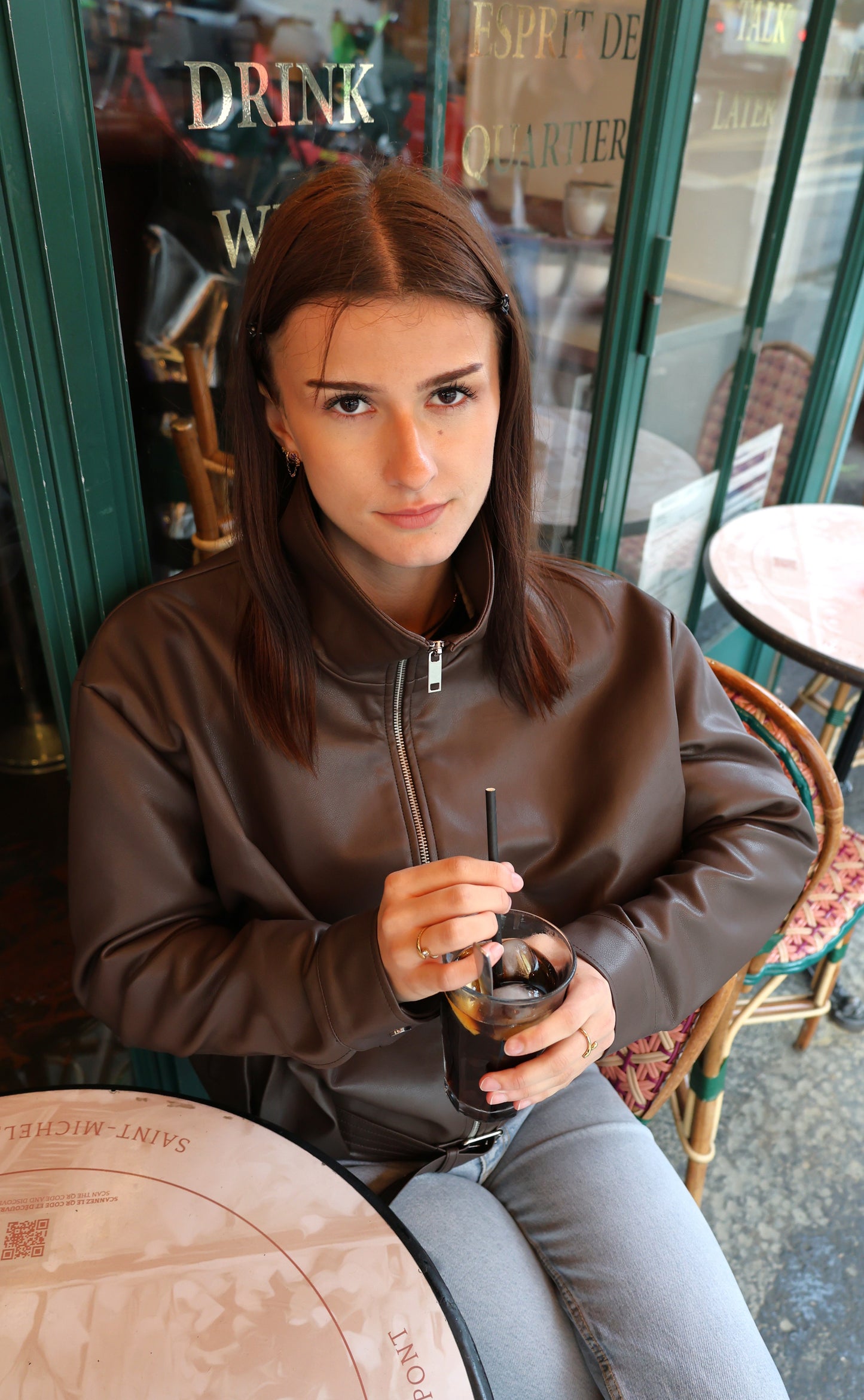 FAUX LEATHER JACKET WITH BELT