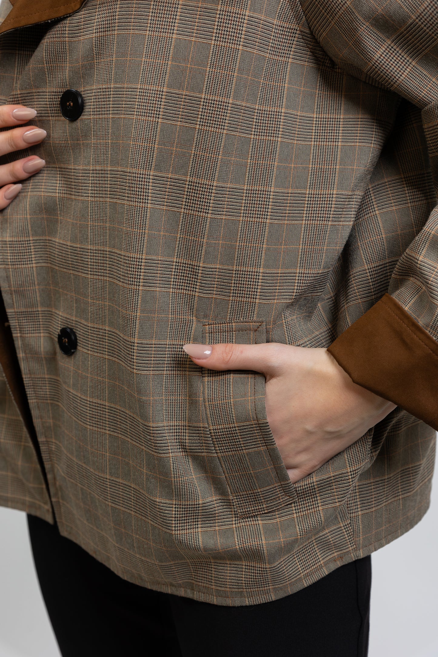 TRENCH COURT REVERSIBLE À CARREAUX