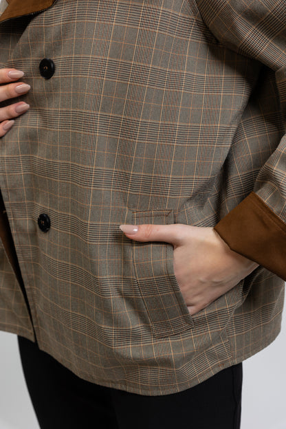 TRENCH COURT REVERSIBLE À CARREAUX