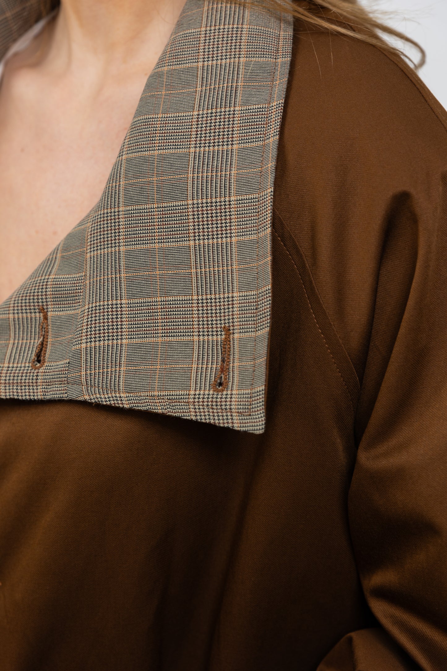 TRENCH COURT REVERSIBLE À CARREAUX