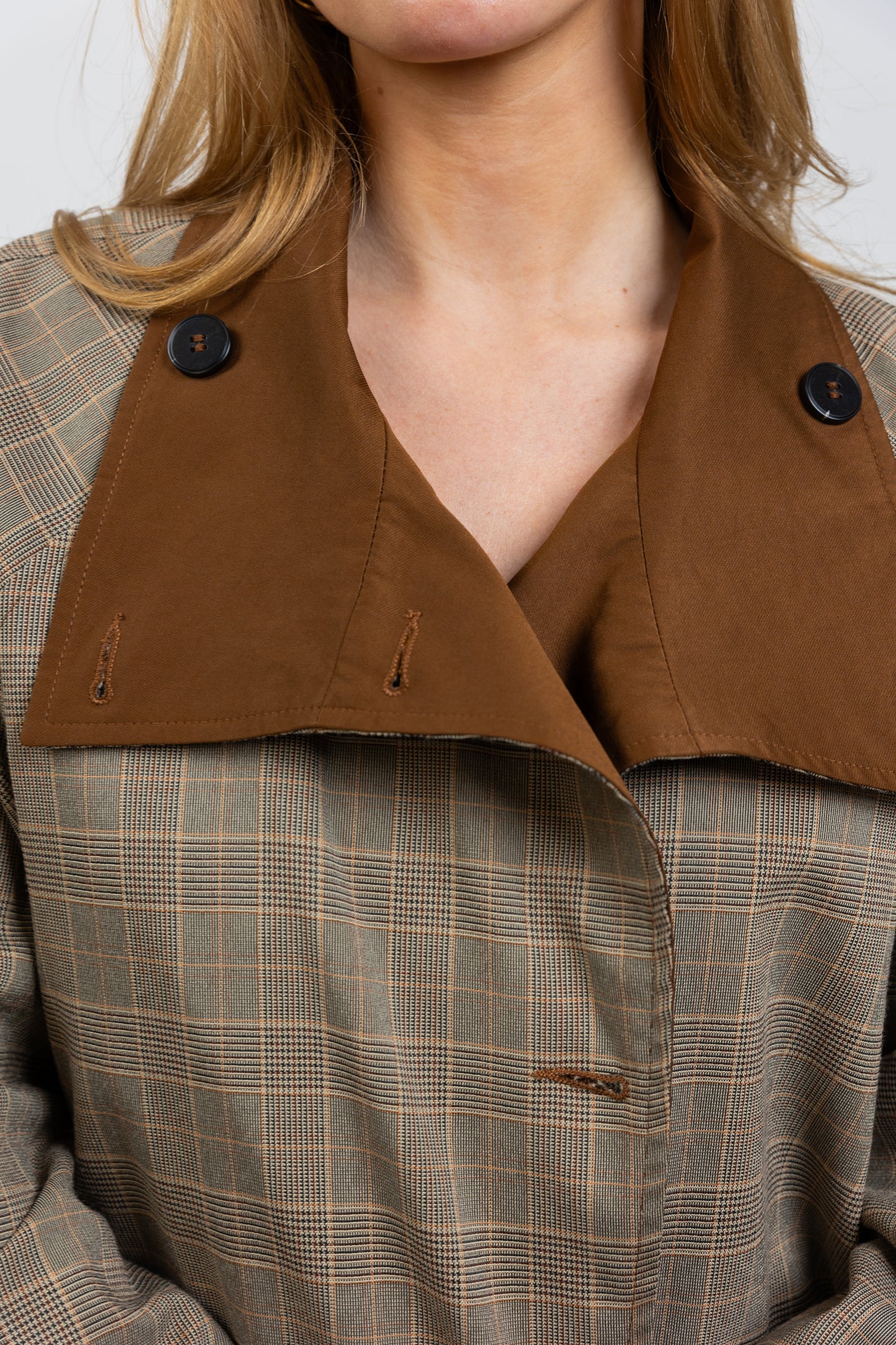 TRENCH COURT REVERSIBLE À CARREAUX