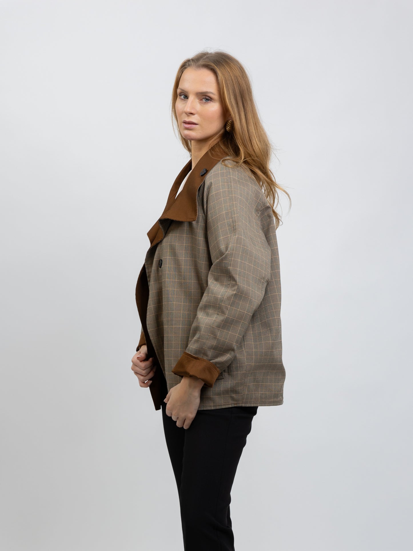 TRENCH COURT REVERSIBLE À CARREAUX