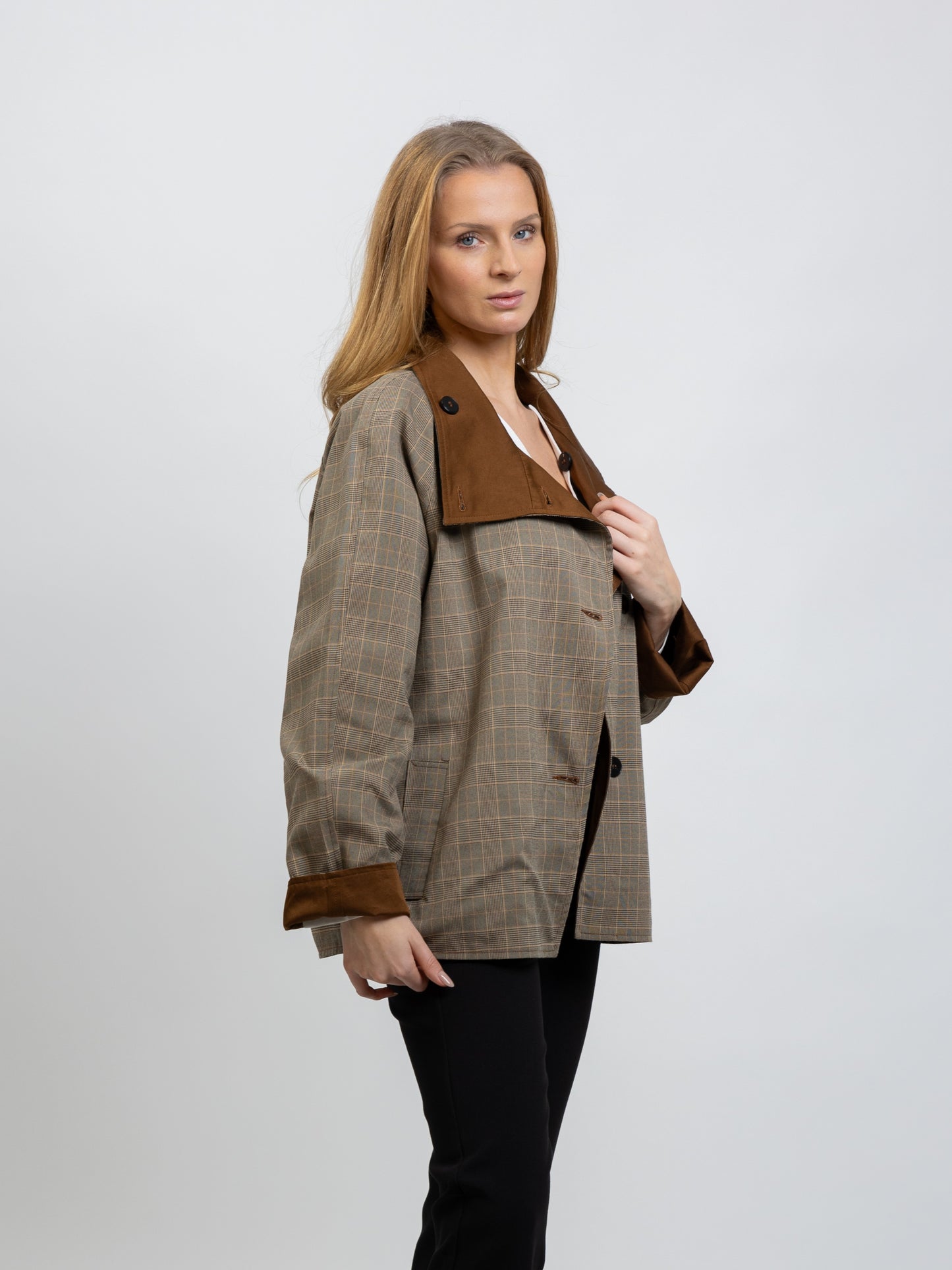 TRENCH COURT REVERSIBLE À CARREAUX